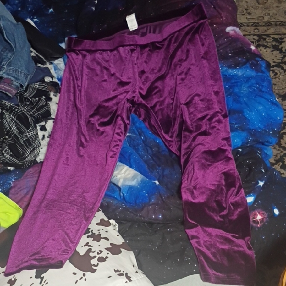 SHEIN Deep Purple Velvet Pants And Top
